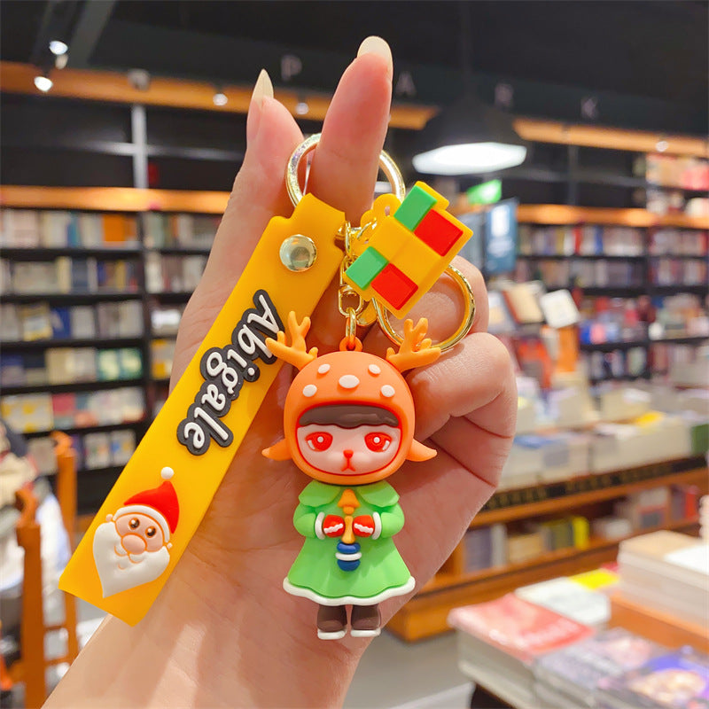 Wholesale Plastic Cartoon Christmas Christmas Tree Snowman Keychain